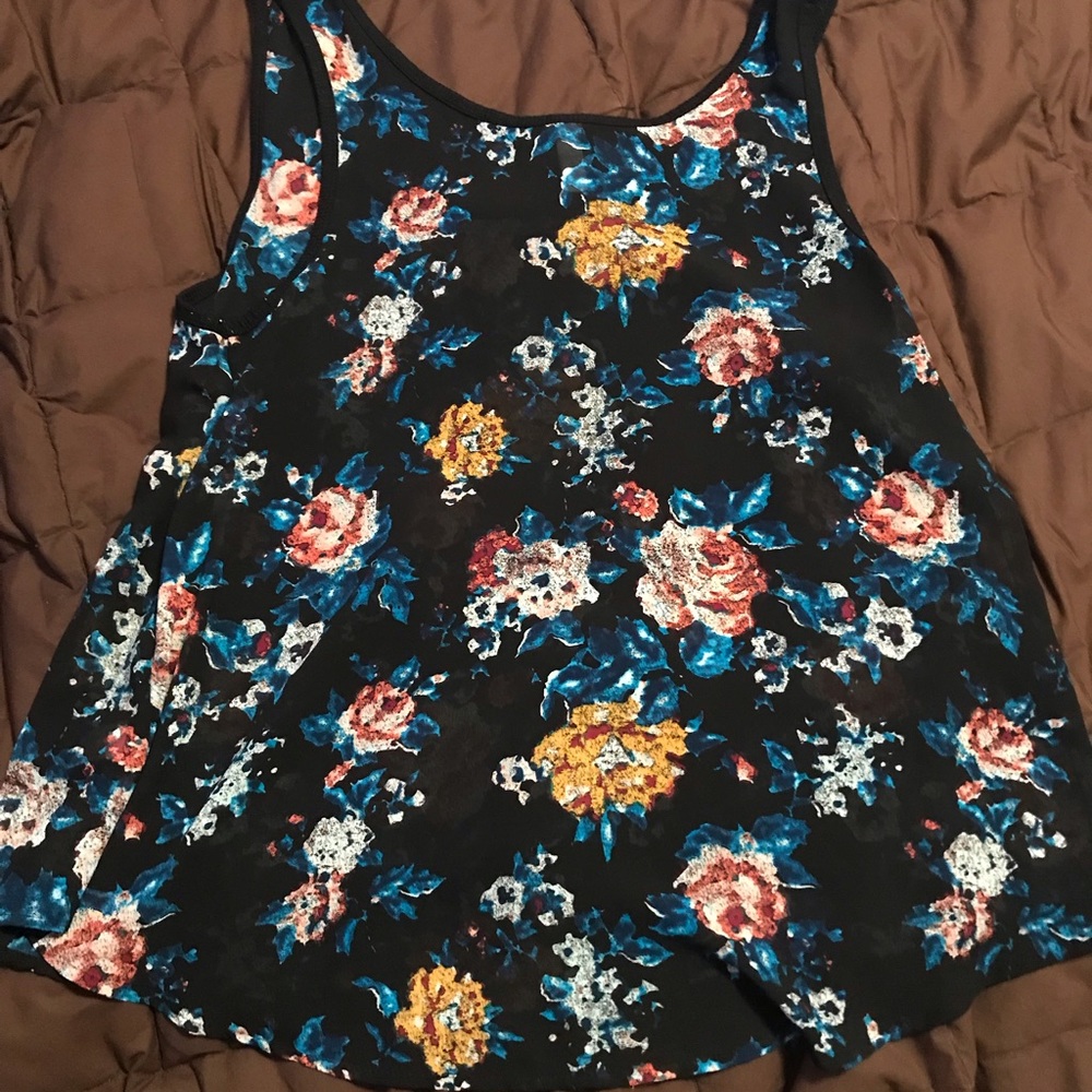 Floral sheer tank top
